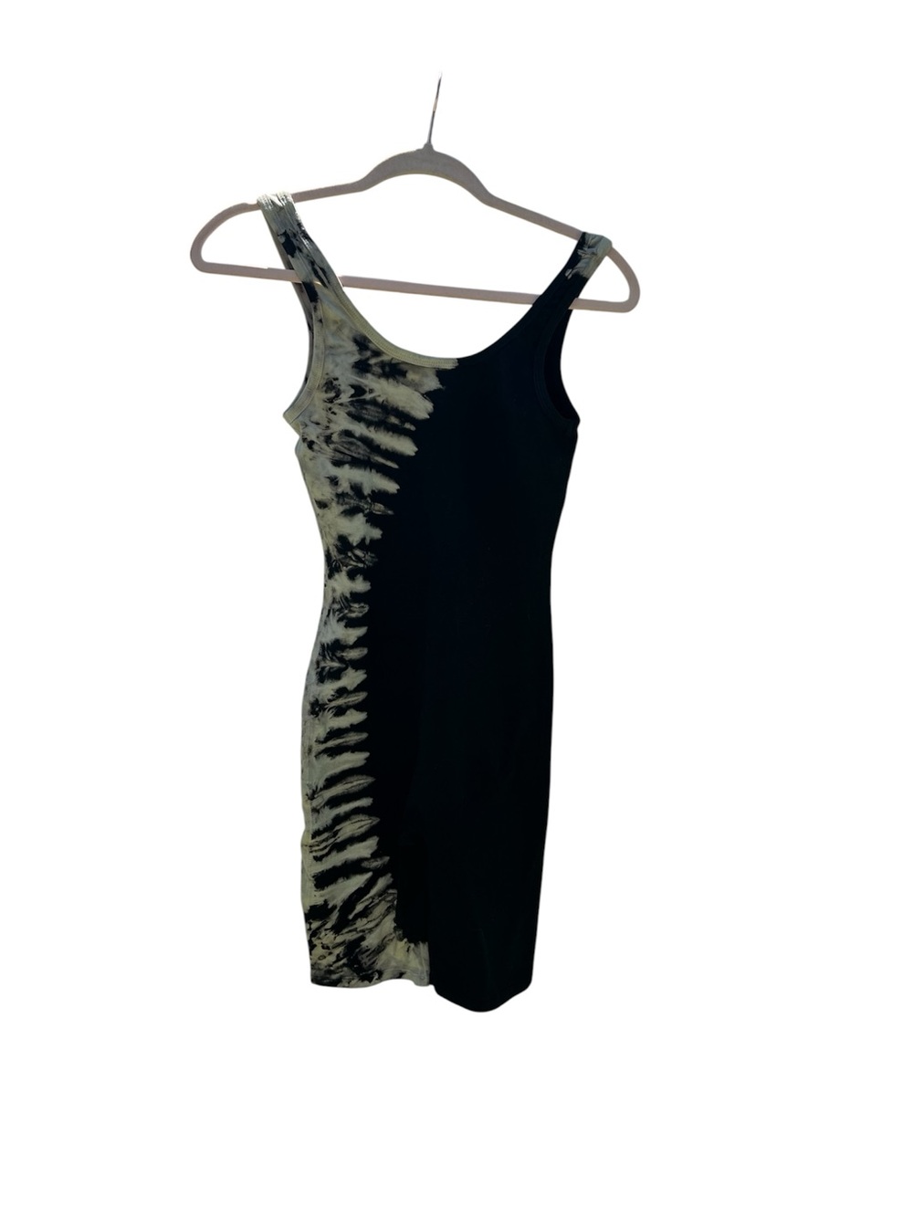 Black and gray side panel tie dye detail electric and Rose singlet - women